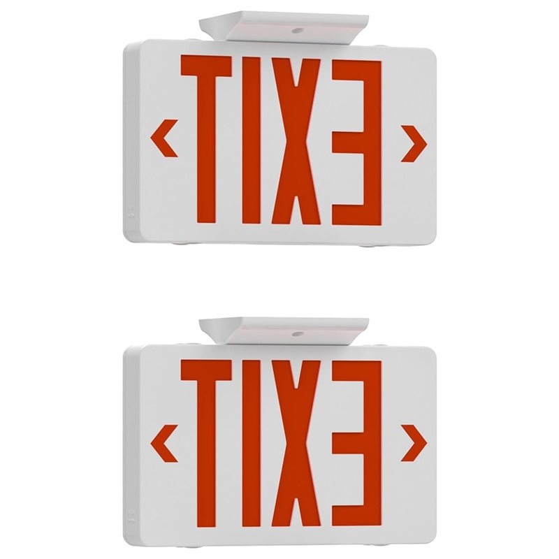 Emergency Exit Sign - 【A10R】لافتة خروج حمراء مع إضاءة طوارئ،