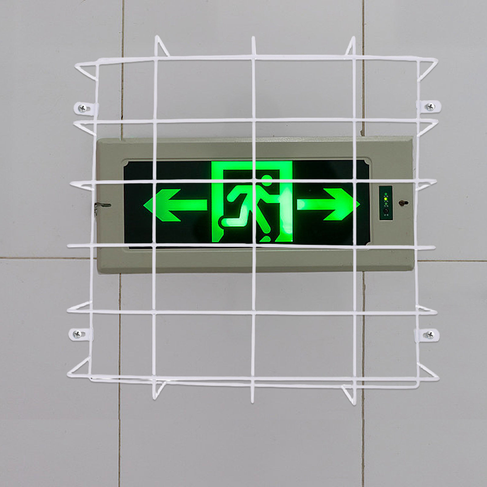 Emergency Exit Sign - قفص شبكي فولاذي مثبت على الحائط