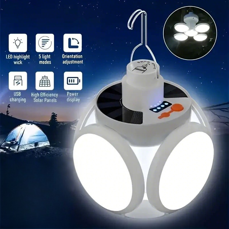 Power Outage Light - ضوء شحن بالطاقة الشمسية مع خطافات